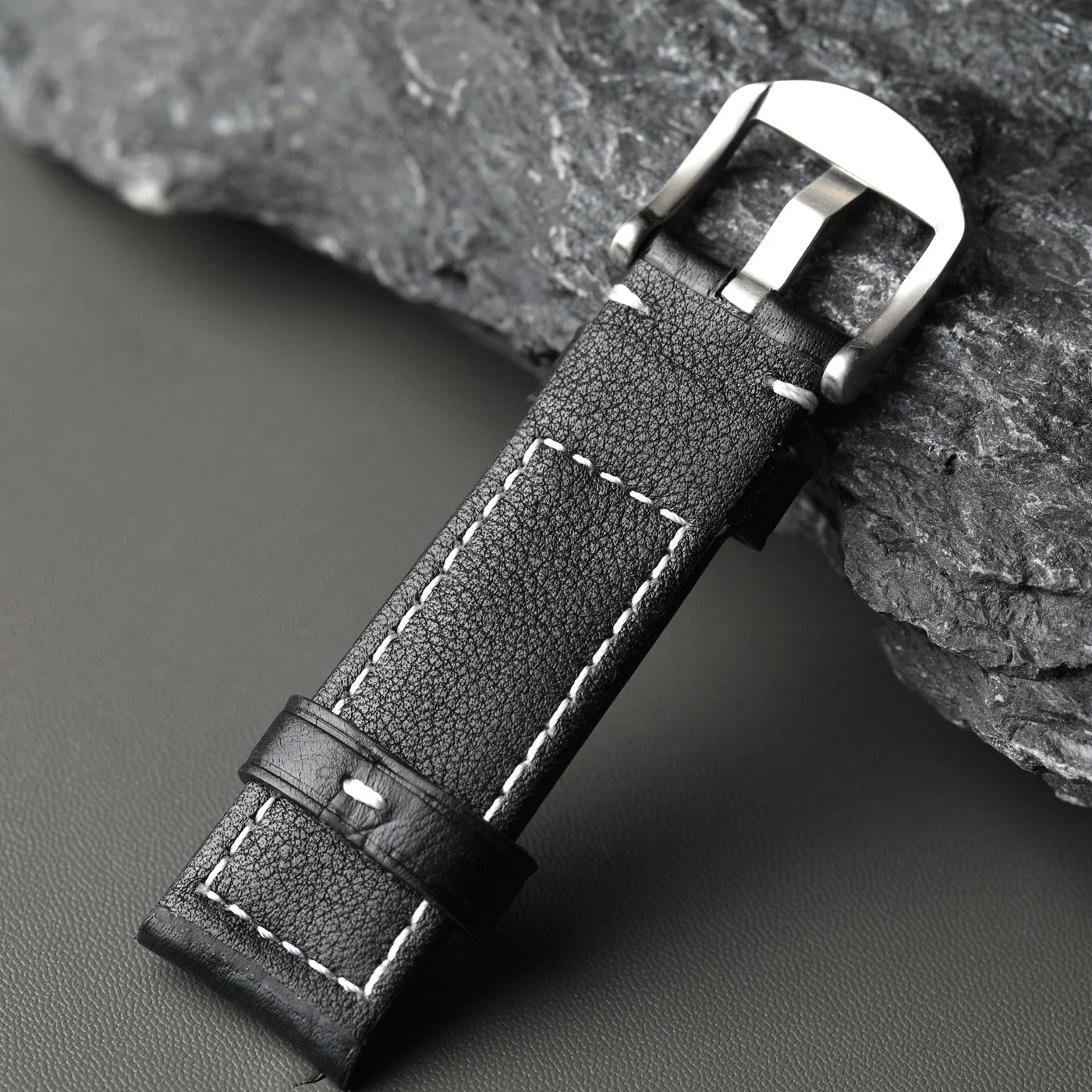 Cinturino in pelle fatto a mano nero 20 22 24 26mm, stile vintage, cinturino in pelle ispessita da uomo, compatibile con cinturino per orologio PAM