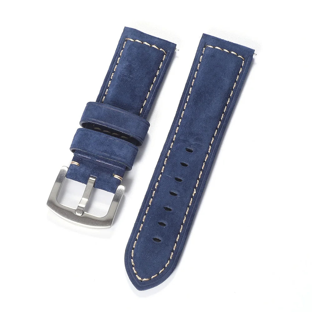 Cinturino per orologio in vera pelle scamosciata 22mm 24mm cinturino in pelle stile vintage cinturino morbido a sgancio rapido per Panerai da uomo