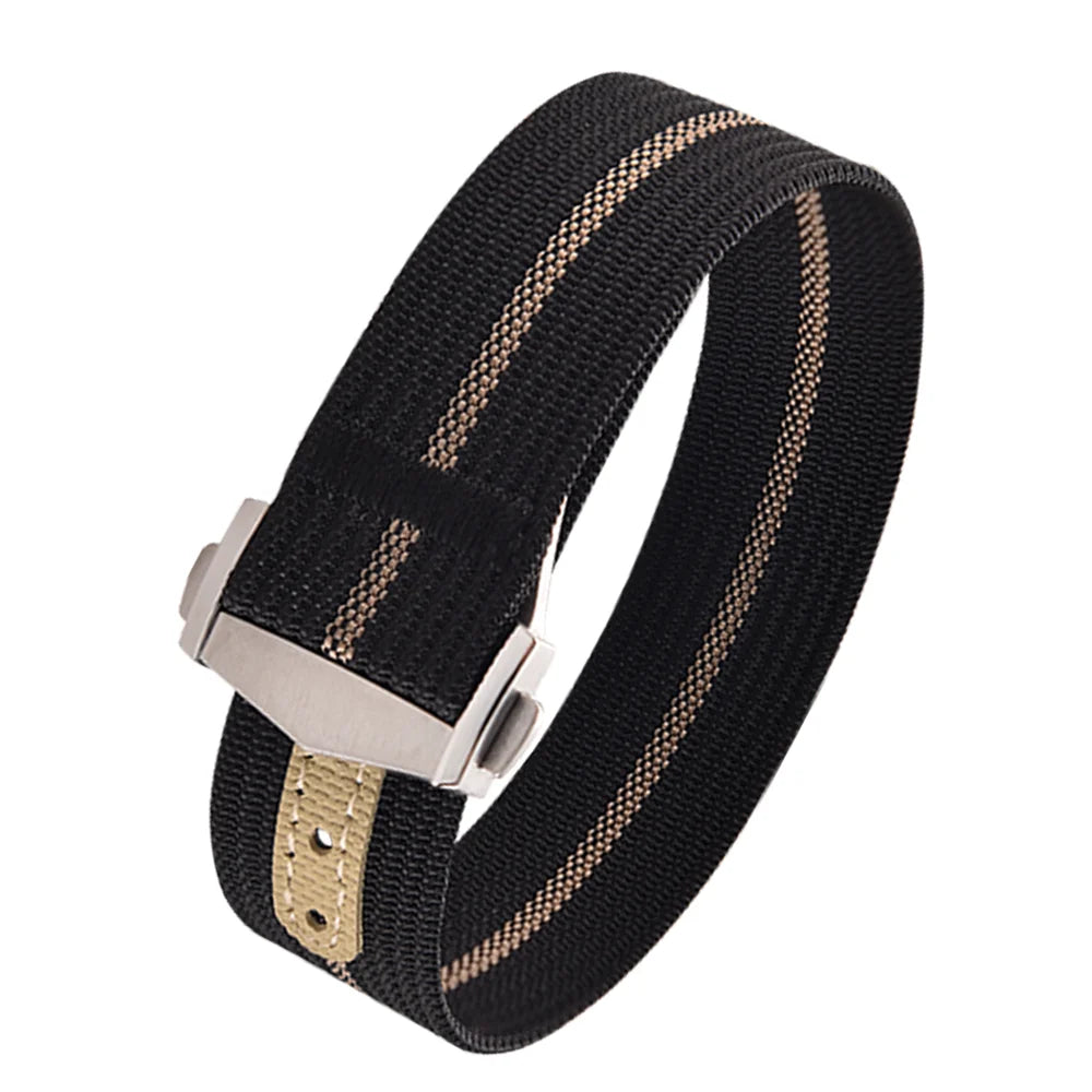 Canvas and Nylon Watch Strap, 18-20-22mm, for Omega X Swatch MoonSwatch for Seiko Men Women Sport, Waterproof, Folding Buckle