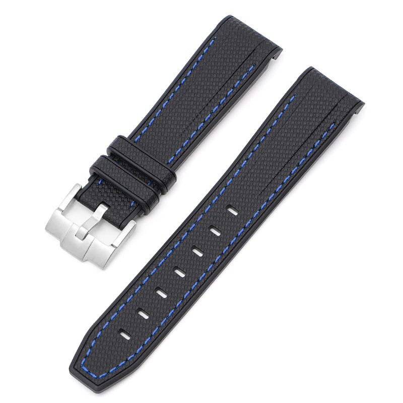 Bracelet de montre en caoutchouc et Silicone, 20mm, pour Omega X Swatch Joint MoonSwatch, pour Seamaster 300, pour hommes et femmes, extrémité incurvée