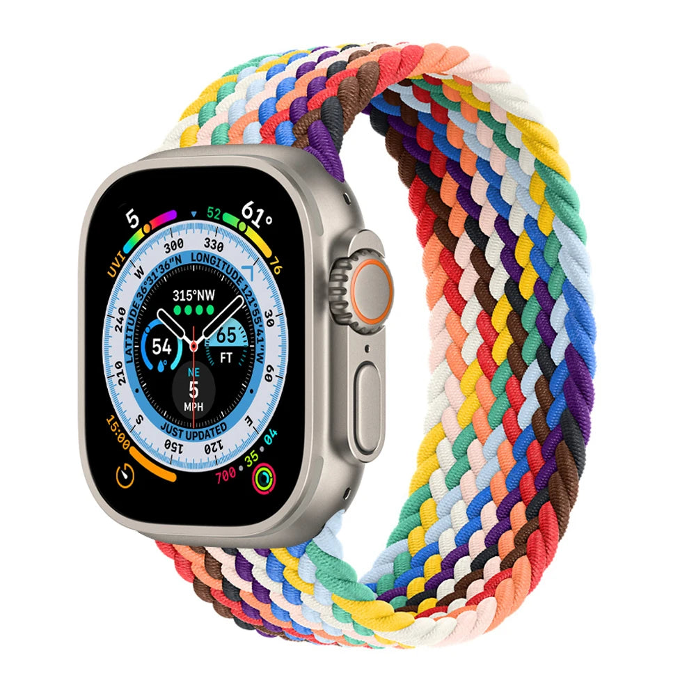 Bracelet tressé Solo Loop pour Apple Watch, 46mm 44mm 40mm 45mm 41mm 42mm, Correa, iWatch Series 11 10 9 SE 8 7 6 5 4 3