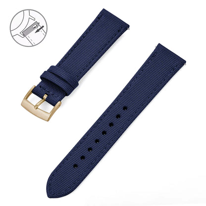 Bracelet de Montre Rapide Tissu et Cuir - Boucle ardillon - Universel
