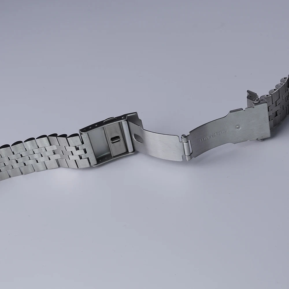 Rolamy-Cinturino per orologio in acciaio inossidabile massiccio SION L, estremità curva, design Jubilee, modelli SeATM Alpinist eventuali B115 117 121 SARB013 e 17, 20mm