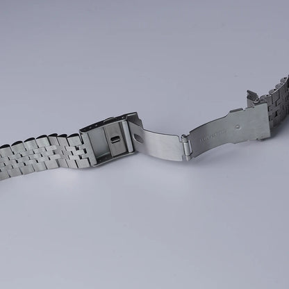 Rolamy-Cinturino per orologio in acciaio inossidabile massiccio SION L, estremità curva, design Jubilee, modelli SeATM Alpinist eventuali B115 117 121 SARB013 e 17, 20mm