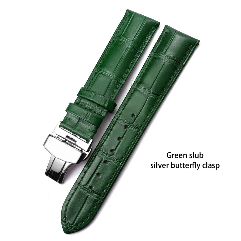 Bracelet de montre en cuir véritable pour Omega Tissot Longines, bracelet en cuir de vachette, fermoir papillon O SEIKO, acity, 14mm, 16mm, 18mm, 19mm, 20mm, 21mm, 22mm