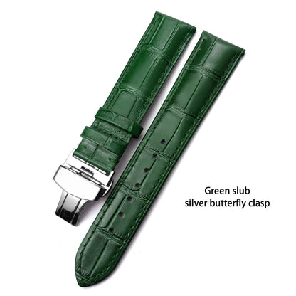 Bracelet de montre en cuir véritable pour Omega Tissot Longines, bracelet en cuir de vachette, fermoir papillon O SEIKO, acity, 14mm, 16mm, 18mm, 19mm, 20mm, 21mm, 22mm