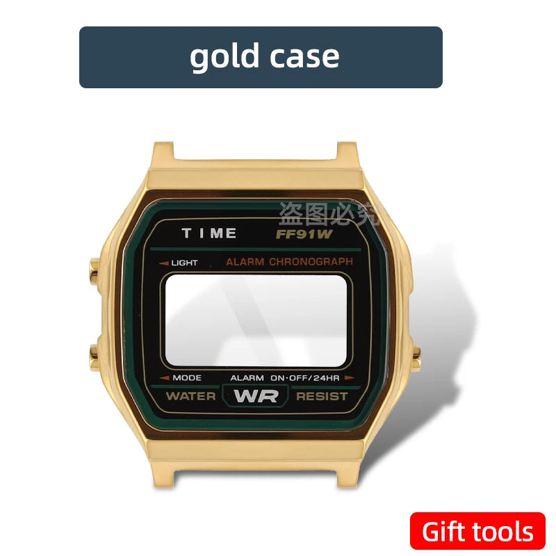A158 169 Cassa in metallo Bracciale in acciaio inossidabile da 18mm per Caiso a159 a158 argento/nero/oro Cornice in vetro Uomo Donna Mod kit parte