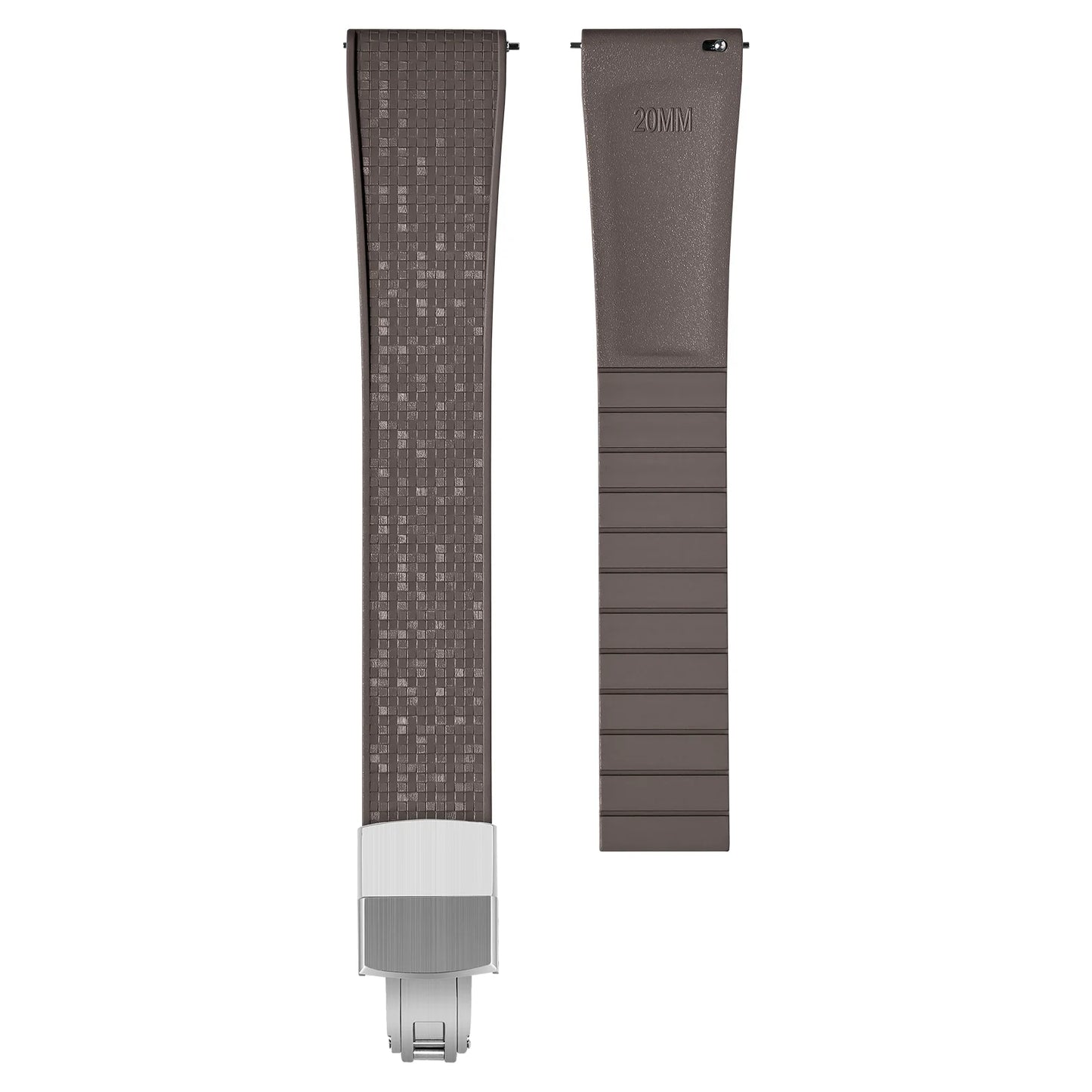 Cinturino per orologio in gomma di alta qualità - Fibbia argento, oro o nero