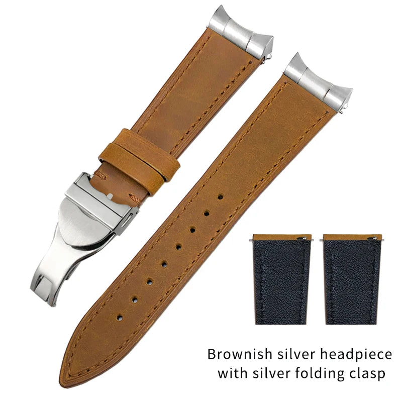 Genuine Leather Watch Strap Quick Release 22mm 20mm Cowhide Folding Buckle Watch Band for Tudor Black Bay 58 Strap