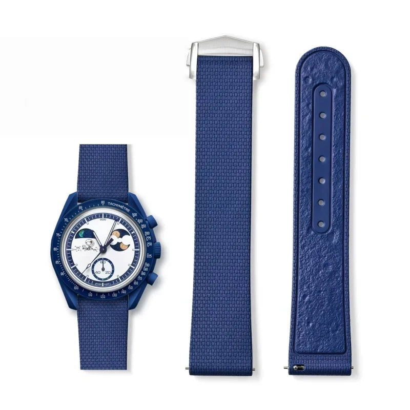 20mm Soft FKM Rubber Watch Strap, New, for Omega, Quick Release Bracelet for Seamaster, Waterproof Sports Watch Band