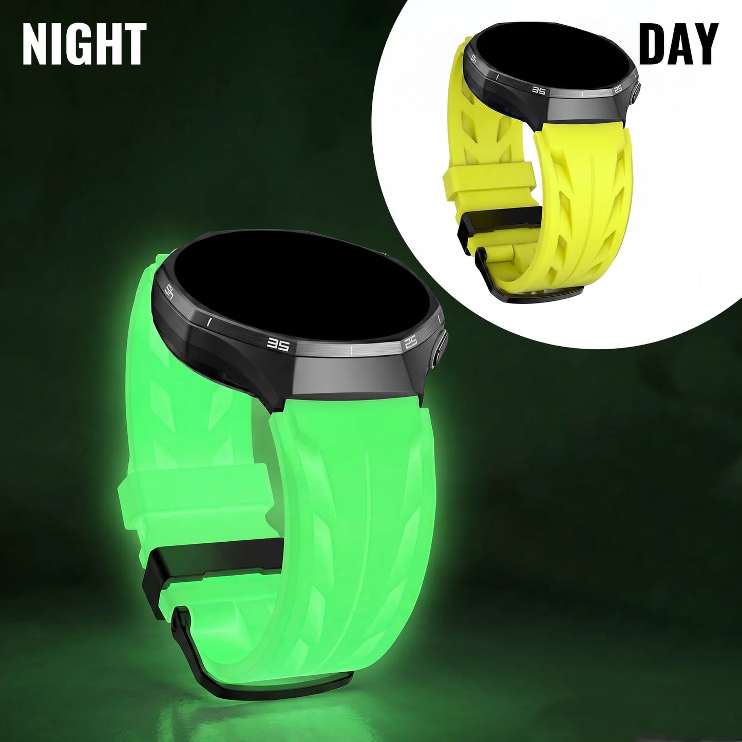 Bracelet de montre lumineux Konse 20/22 mm, adapté aux montres Samsung 7/6/5/4/FE, bracelet en silicone lumineux pour le sport