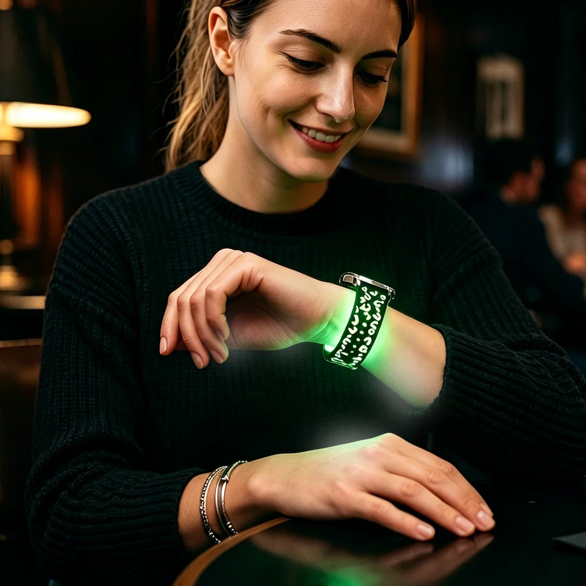 Bracelet de montre lumineux gravé bicolore, compatible avec Samsung Watch 7/6/5/4/FE, bracelet de montre sport en silicone lumineux (40/44 mm)