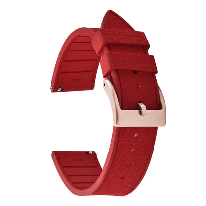 20MM 22MM supprime des bracelets de montre en caoutchouc fluoroélastomère/FKM mosaïque pour hommes femmes-bracelet de Sport étanche de remplacement à dégagement rapide