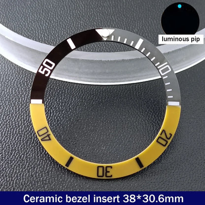 38mm x 30.6mm Sloped Ceramic Bezel GMT and Diving Watch Insert for 40mm Men's Watch Replacement Watch Bezel Inserts