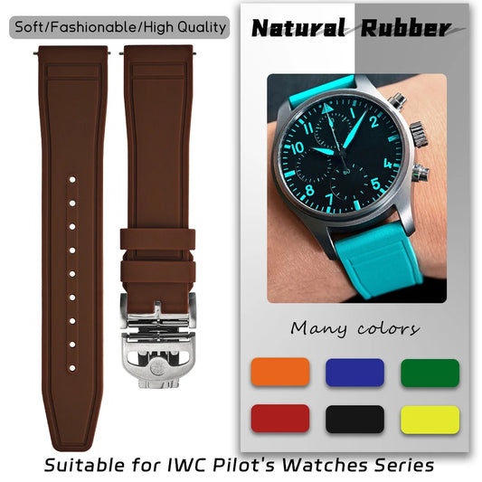 Cinturino per orologio in gomma naturale 20 mm 21 mm 22 mm per IWC Big Pilot's Mark XX IW3282 IW3881 Cinturino in silicone colorato a sgancio rapido