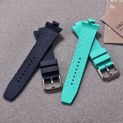 Bracelet de montre FKM à extrémité convexe 9mm pour Citizen NJ0150 NJ0151 ME, série de couleurs, bracelets de montre en caoutchouc fluoré à dégagement rapide