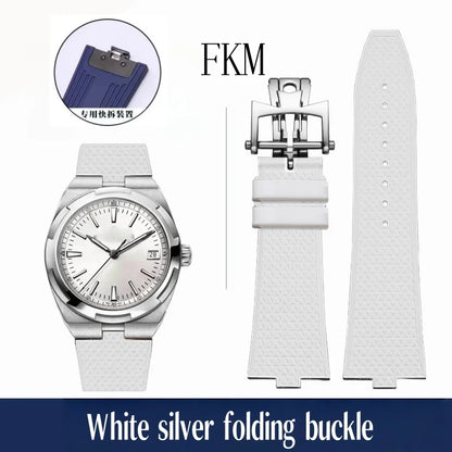 Bracelet de montre en caoutchouc Fluoros FKM à dégagement rapide, pour bracelet Vacheron VC Overseas 4300V 4500V 5500V 7900V, 24x7mm