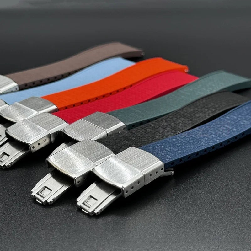 Hochwertiges Kautschuk-Uhrenarmband 18/19/20/21/22 mm, FKM-Uhrenarmband, modisches Herrenarmband für Seiko Rolex Omega