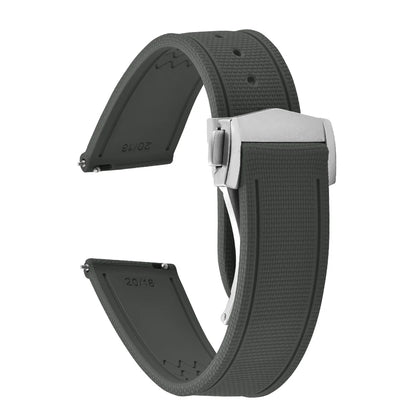Premium Quality FKM Soft Rubber Watch Strap 20mm 21mm 22mm Sailcloth Texture Sport Band Quick Release Universal Watchband for DLug