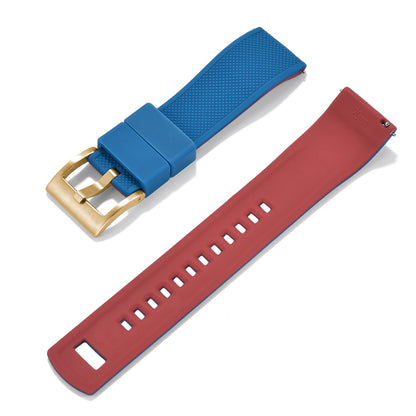 Nouveau bracelet de montre en Silicone Double couleurs personnalisé à dégagement rapide 20mm 22mm bracelet de montre doux Durable bracelets de montre de remplacement ceintures