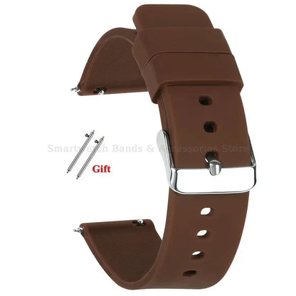 10mm 12mm 14mm 15mm 16mm 18mm 20mm 21mm 22mm 24mm Silicone Watch Band Quick Release Watch Strap for Men Women Universal Wristband