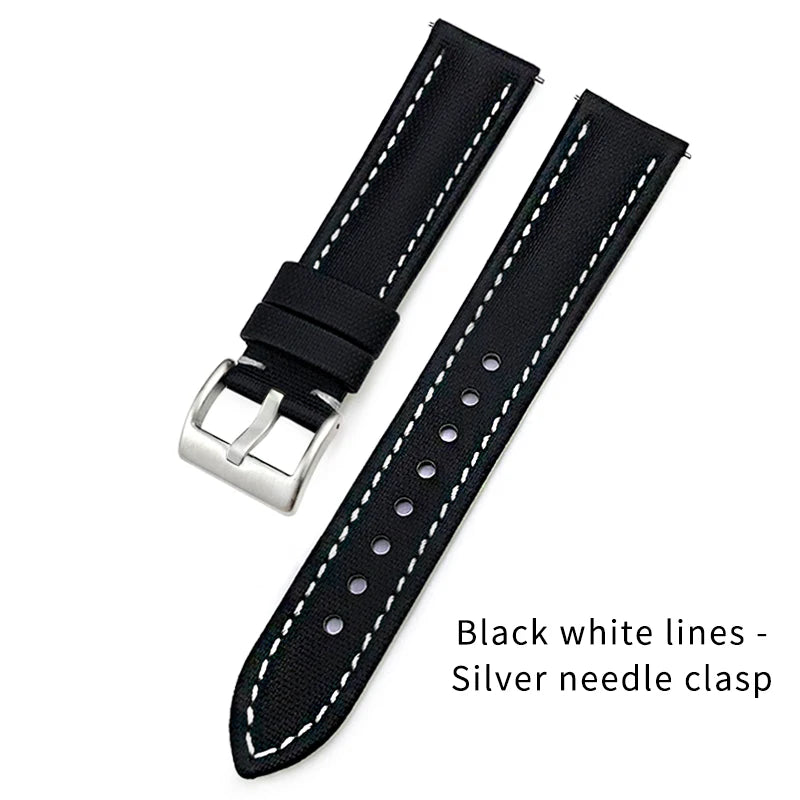 Bracelet de montre à dégagement rapide en nylon et cuir, 23mm, 24mm, 22mm, 21mm, 20mm, 19mm, 18mm, pour Blancpain Fifty Fathoms Tissot 1853