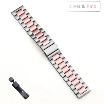 Bracelet en acier inoxydable, 18mm 20mm 22mm, pour Garmin Vivoactive 3 4 4s 5 6, montre Venu 2 2S 3S SQ Forerunner 245, Bracelet en métal