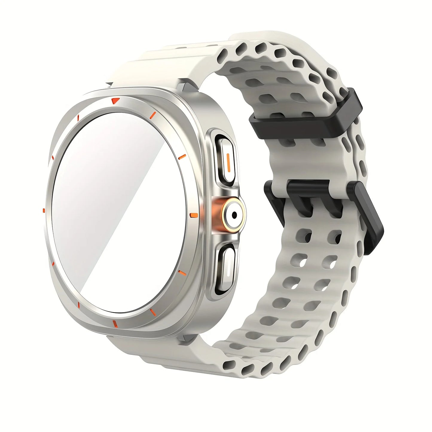 Ensemble d'accessoires pour Samsung Galaxy Watch 7/6 (40mm/44mm), 2 pièces, étui de protection ultra-résistant, bracelet respirant en verre trempé HD