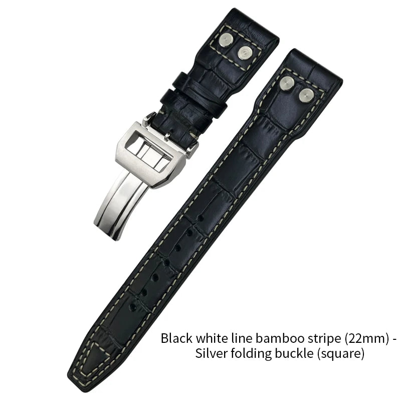 Bracelet de montre en cuir de vachette Rivet Optics, bracelet de montre en cuir véritable, IWC, Suffino 77, Suff5009, Big Pilot, Spitfire, Le Petit Prince, 21mm, 22mm