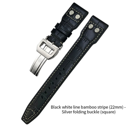Bracelet de montre en cuir de vachette Rivet Optics, bracelet de montre en cuir véritable, IWC, Suffino 77, Suff5009, Big Pilot, Spitfire, Le Petit Prince, 21mm, 22mm
