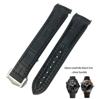 Cinturino per orologio da uomo in gomma nylon, cinturino in silicone, compatibile con Omega Seamaster 300, Moonwatch, Planet Ocean, 20mm, 21mm, 22mm, 19mm