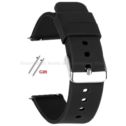10mm 12mm 14mm 15mm 16mm 18mm 20mm 21mm 22mm 24mm Silicone Watch Band Quick Release Watch Strap for Men Women Universal Wristband