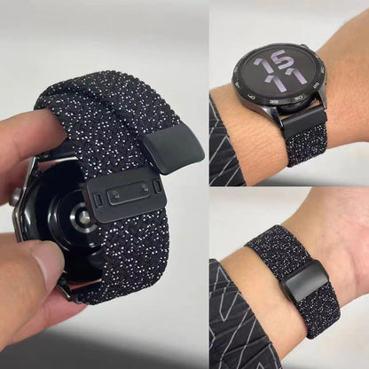 Cinturino elastico intrecciato da 18/20/22mm per Huawei Watch GT6 5 4 3, bracciale magnetico da donna e uomo per Garmin/Samsung