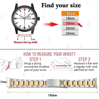 Bracelet de montre à extrémité incurvée de luxe, 18mm 19mm 20mm 21mm pour Rolex Oyster Perpetual King 13mm 17mm, accessoires de Bracelet en acier inoxydable