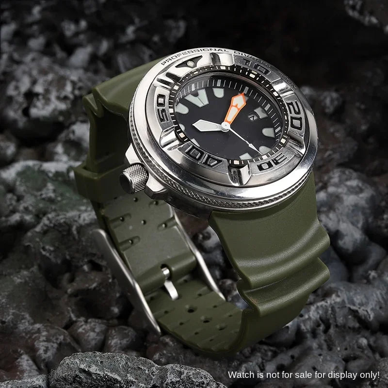 Bracelet en caoutchouc à extrémités courbées pour Citizen Promaster BJ8050, bracelet de montre BJ8057, bracelet de montre BJ8050 Deep Sea Monster, bracelet étanche