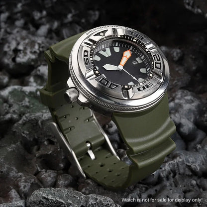 Bracelet en caoutchouc à extrémités courbées pour Citizen Promaster BJ8050, bracelet de montre BJ8057, bracelet de montre BJ8050 Deep Sea Monster, bracelet étanche