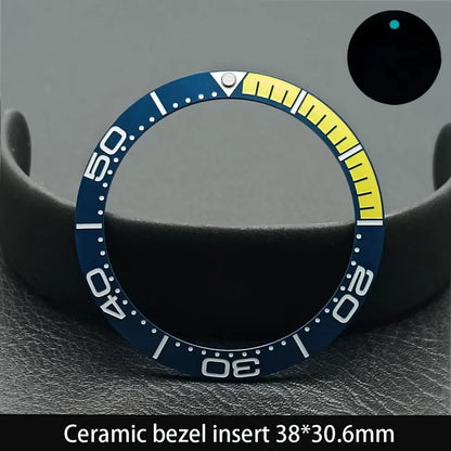 38mm x 30.6mm Sloped Ceramic Bezel GMT and Diving Watch Insert for 40mm Men's Watch Replacement Watch Bezel Inserts