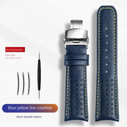 Cinturino 22mm 23mm in pelle bovina per Citizen Blue Angel AT8020-54L JY8078 AT8020-03L 54L, estremità curva, da uomo, per orologio