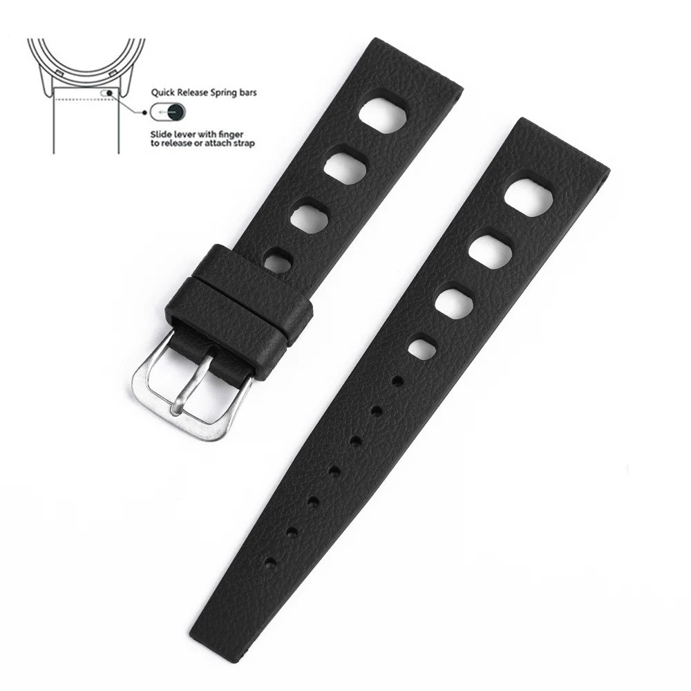 20mm 22mm bracelets tropicaux nouveau Design fluororubber FKM bracelets de montre à dégagement rapide FPM bracelets de montre pour montres de plongée accessoires
