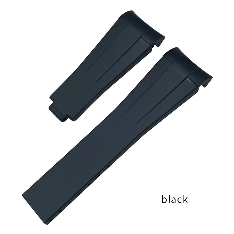 Natural Rubber Watch Strap, 18mm 19mm 20mm 21mm 22mm, Sport, Diving, Silicone, for Rolex Submariner GMT Master Explorer