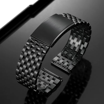 Bracelet de montre en acier inoxydable 20 mm 22 mm pour Omega pour Seiko, bracelet métallique à extrémités plates, bracelet de remplacement pour affaires, accessoires de montre