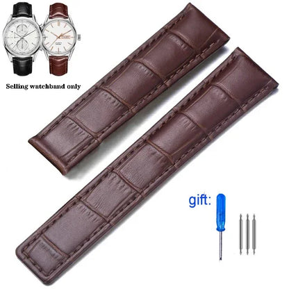 19mm 20mm 22mm Genuine Leather Strap for Tag Heuer Carrera Monaco Watch Black Brown Watchband Bracelet