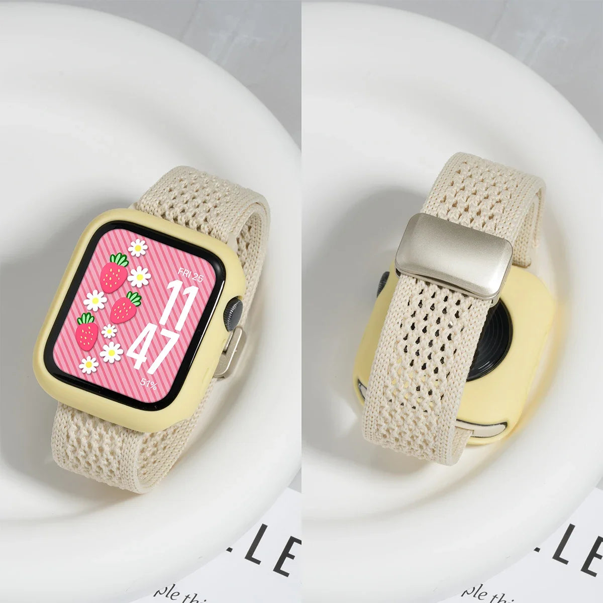 Cinturino e cassa in silicone Candy per Apple Watch, compatibile con le misure 46mm, 49mm, 44mm, 42mm, 41mm, 40mm, 38mm, SE, 10, 9, 6, 5, Ultra 2, cinturino in nylon iwatch + cassa