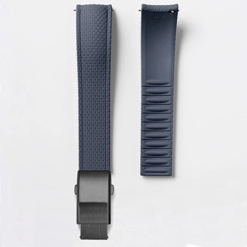 Bracelet de montre en caoutchouc fluoré FKM 18/19/20/21/22/24 mm avec boucle déployante universelle pour hommes, bracelet de remplacement CTS pour Seiko et Omega