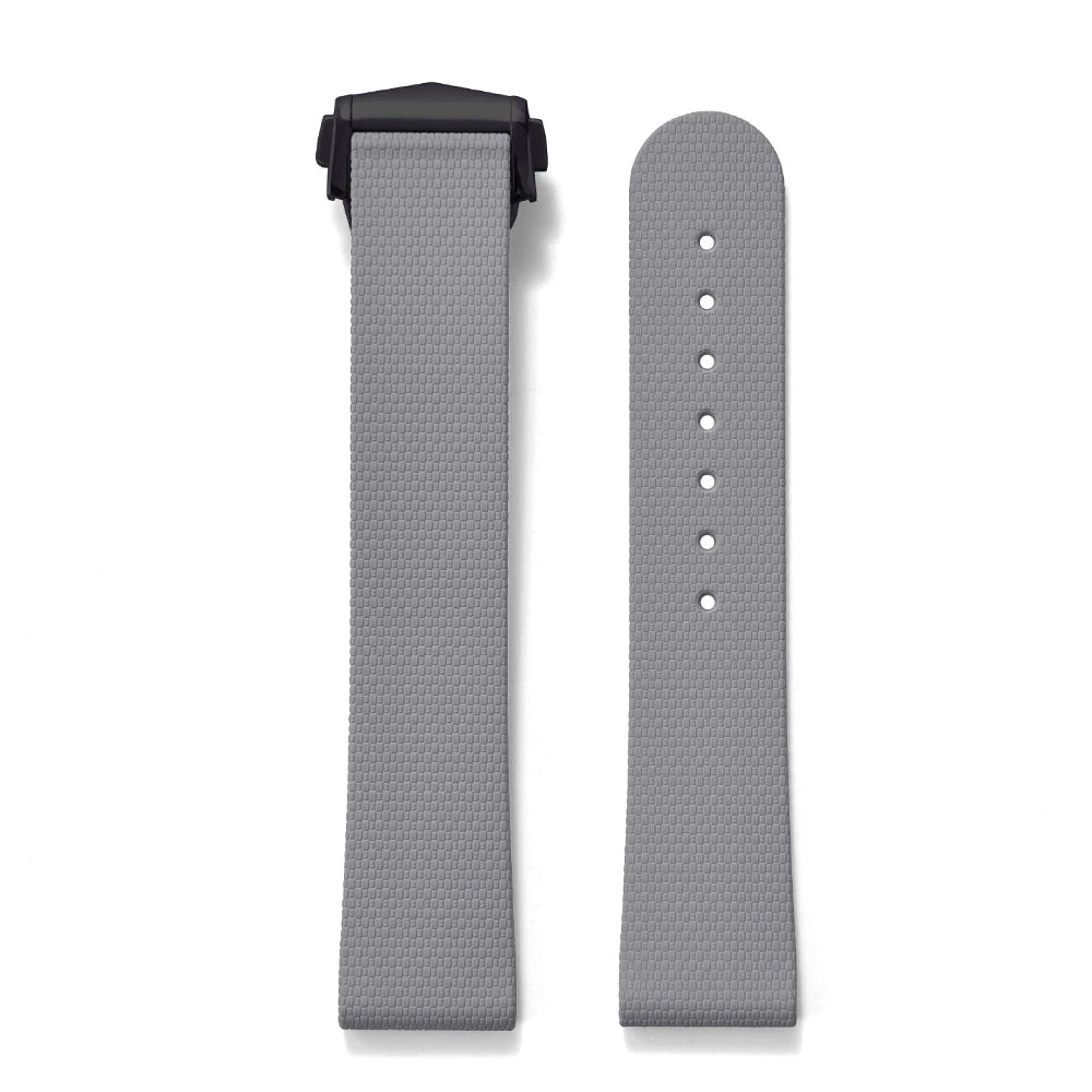 STAPELP suitable for Omega Swatch 20mm universal watch straps Black Blue FKM Rubber Quick Release Watch Band with Omega Folding Clasp