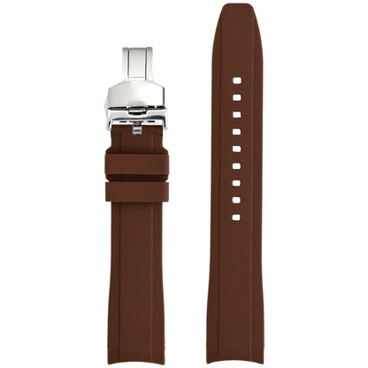 Bracelet universel en Silicone à haute résistance, 18mm 19mm 20mm 21mm 22mm, pour Tissot 1853, extrémité incurvée, boucle papillon, Bracelet de montre