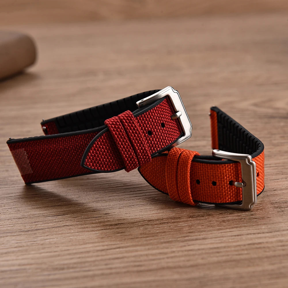 Bracelet en caoutchouc pour tissu voile, nouveau Design, bracelets de montre étanches à dégagement rapide, 18mm 19mm 20mm 21mm 22mm, bracelet en toile et Nylon