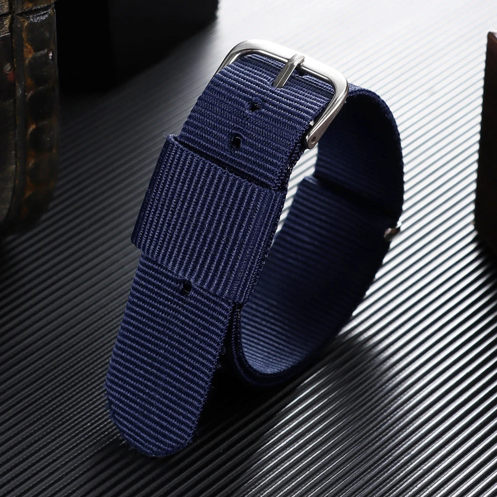 Bracelet de montre en nylon 16/18/20 mm, bracelet universel en toile pour homme et femme, bracelet tissé en une seule pièce