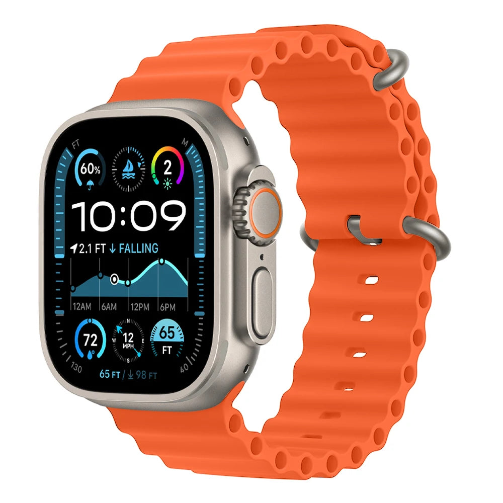 Bracelet Ocean pour Apple Watch Ultra 3 2, 49mm 46mm 44mm 40mm 45mm 41mm 42mm, Correa Bracelet iWatch Series 11 10 9 SE 8 7 6 5 4