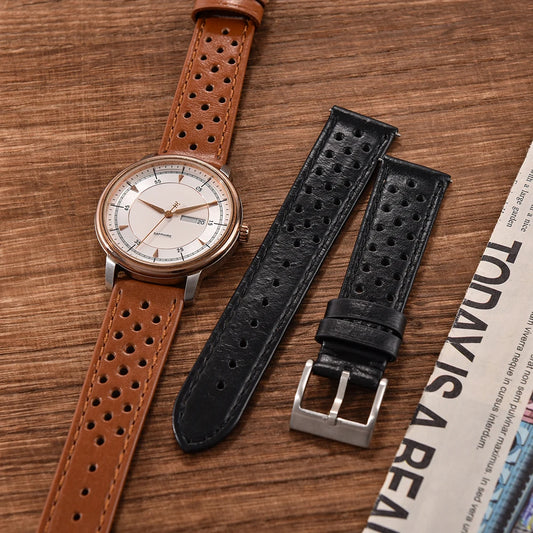 Breathable Cowhide Watch Strap, 18mm 20mm 22mm, Matte Oil Wax Band, Universal Accessories for Men and Women.